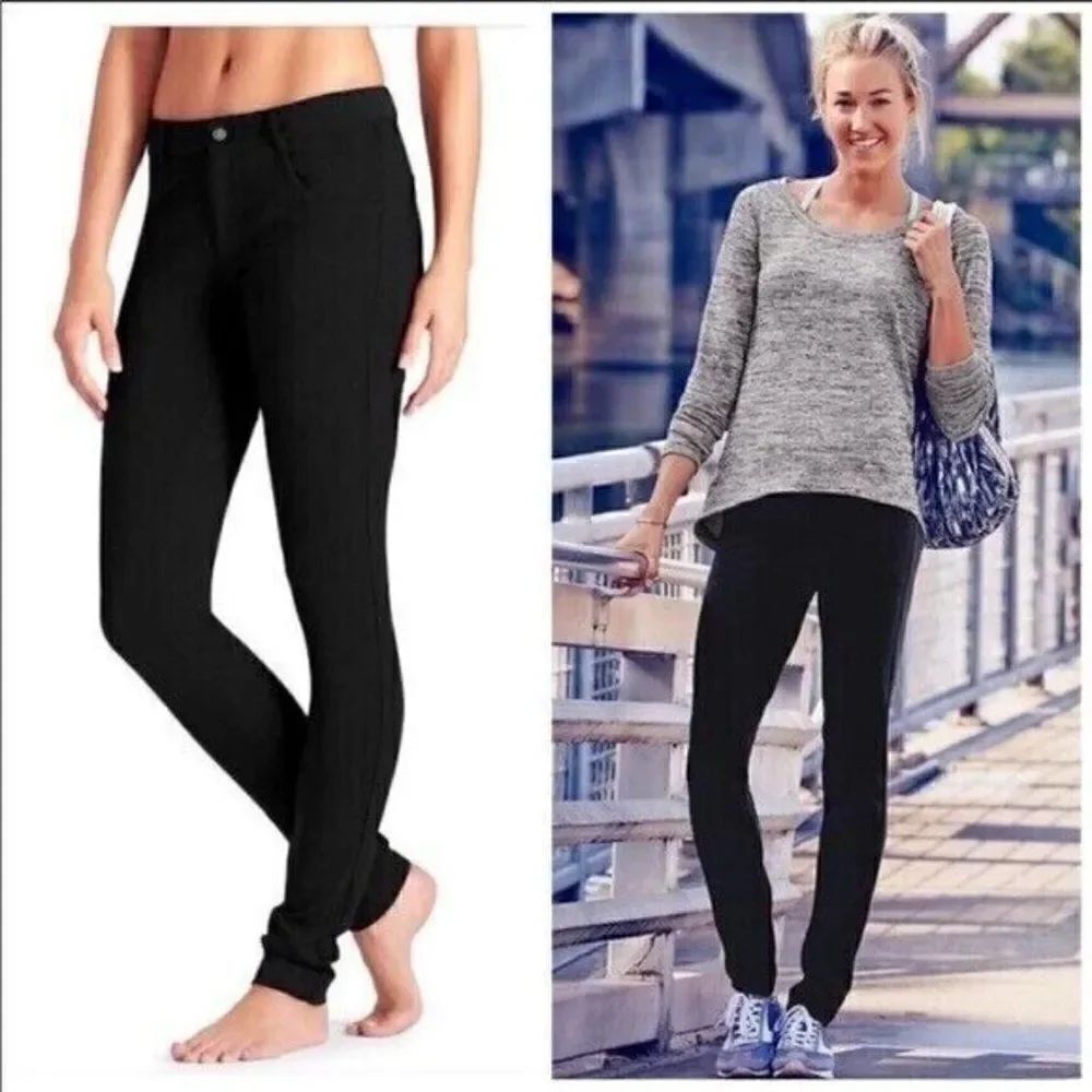Athleta Black Ponte Knit Skinny Pants